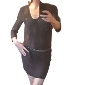 Robert Rodriguez Black Silk Sheer Dress/tunic